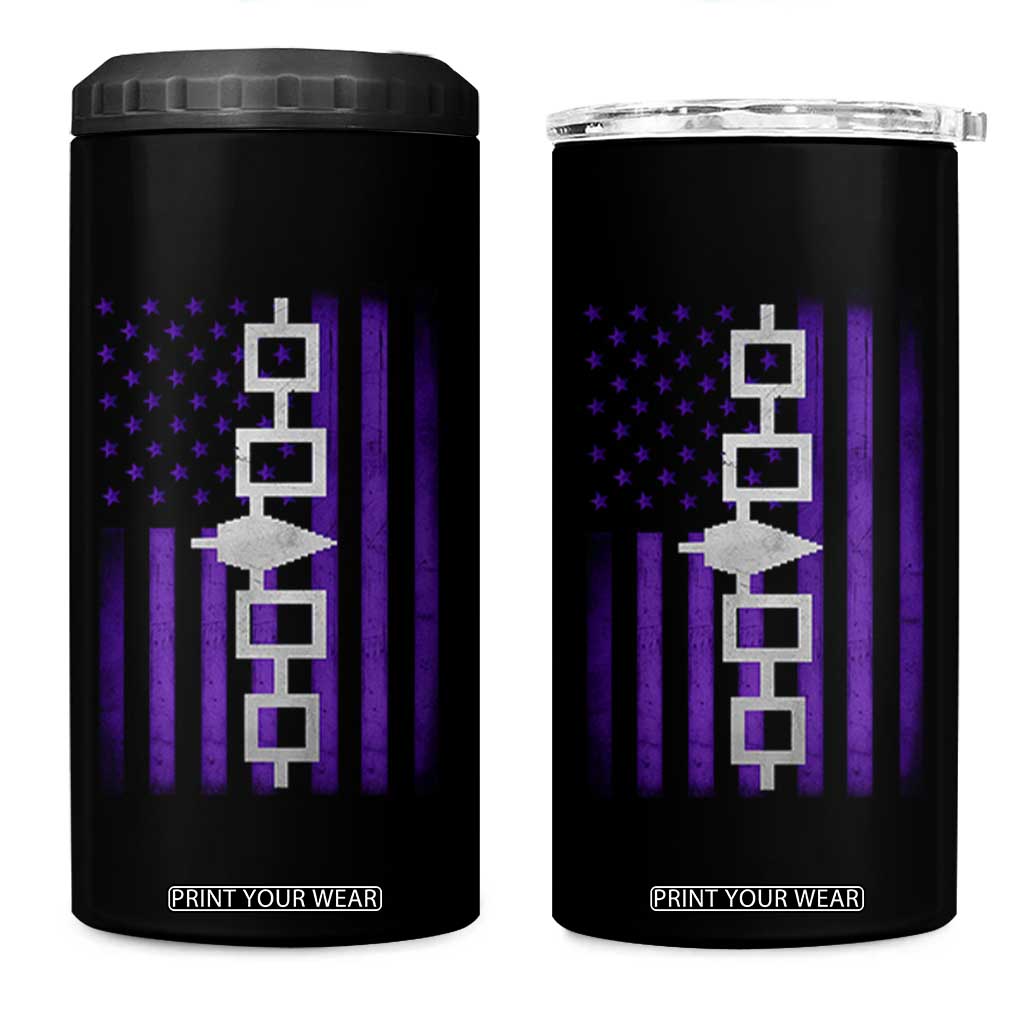 Haudenosaunee Iroquois Pride USA Flag Native American 4 in 1 Can Cooler Tumbler TS11 One Size: 16 oz Black Print Your Wear