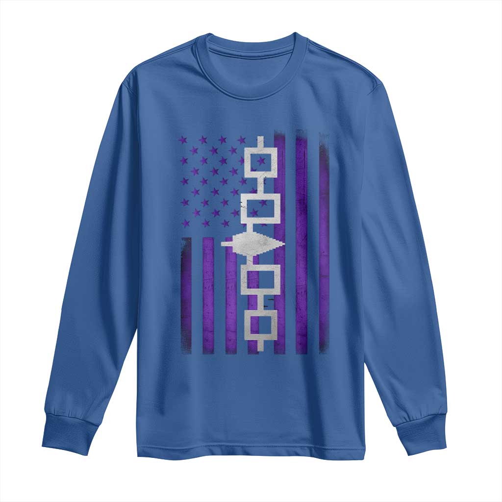 Haudenosaunee Iroquois Pride USA Flag Native American Long Sleeve Shirt TS11 Royal Blue Print Your Wear