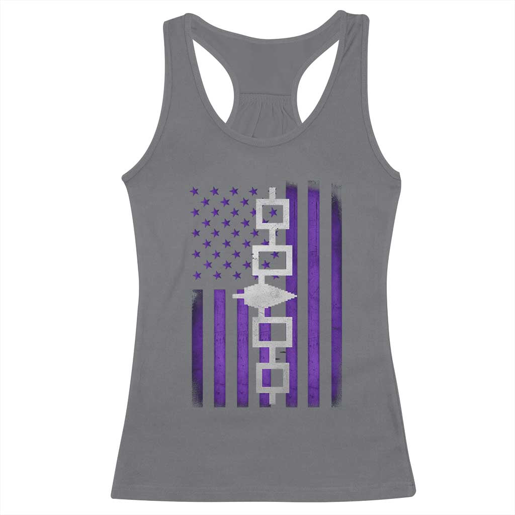 Haudenosaunee Iroquois Pride USA Flag Native American Racerback Tank Top TS11 Charcoal Print Your Wear