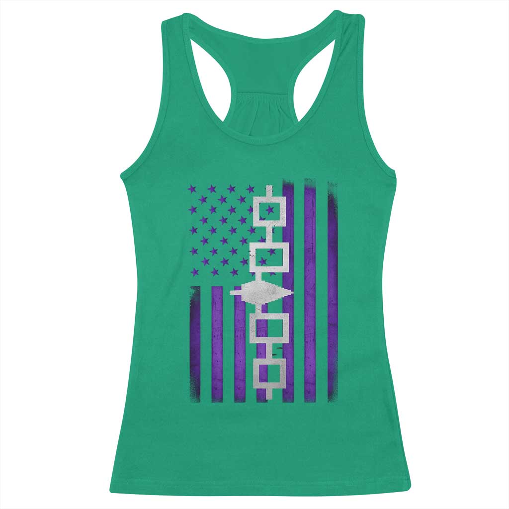 Haudenosaunee Iroquois Pride USA Flag Native American Racerback Tank Top TS11 Irish Green Print Your Wear