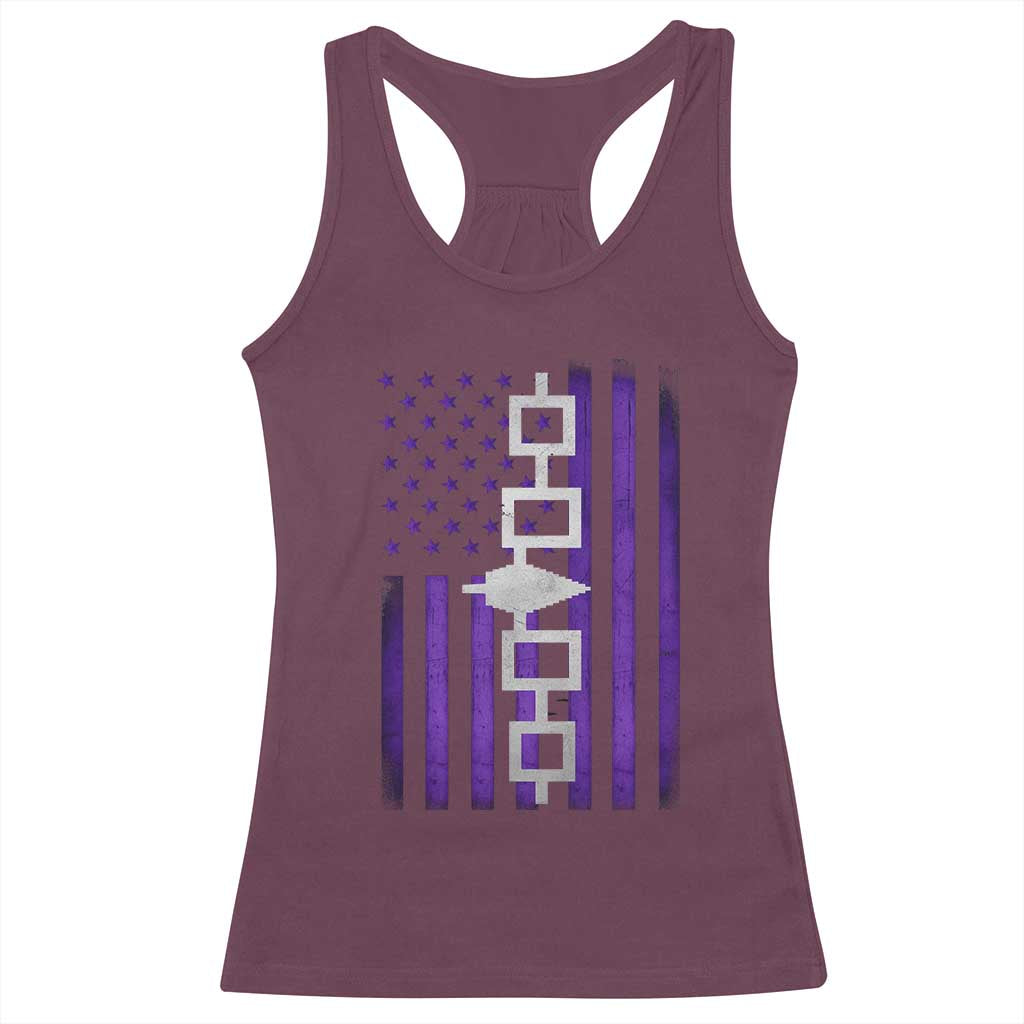 Haudenosaunee Iroquois Pride USA Flag Native American Racerback Tank Top TS11 Maroon Print Your Wear