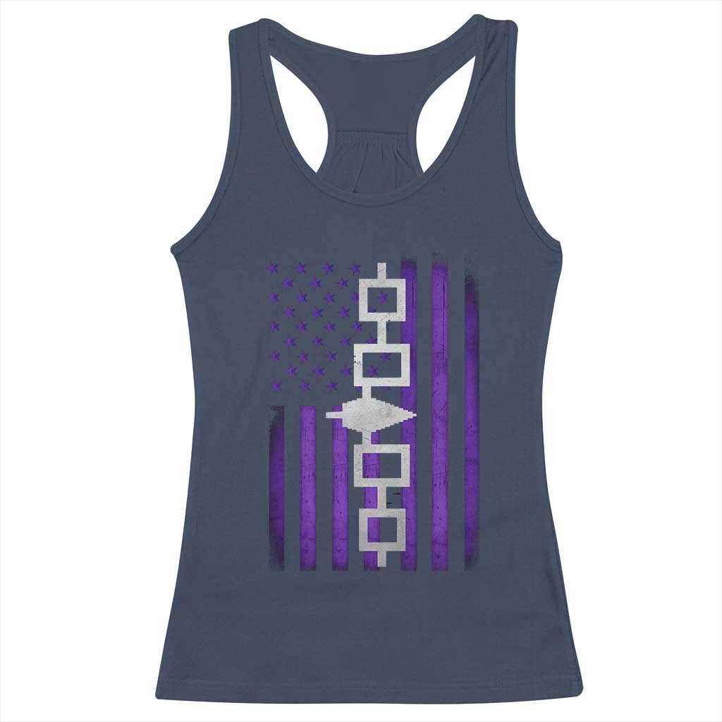 Haudenosaunee Iroquois Pride USA Flag Native American Racerback Tank Top TS11 Navy Print Your Wear