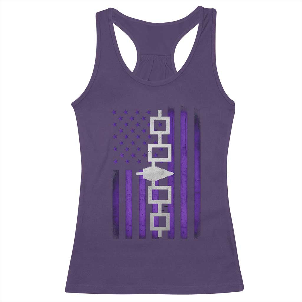 Haudenosaunee Iroquois Pride USA Flag Native American Racerback Tank Top TS11 Purple Print Your Wear