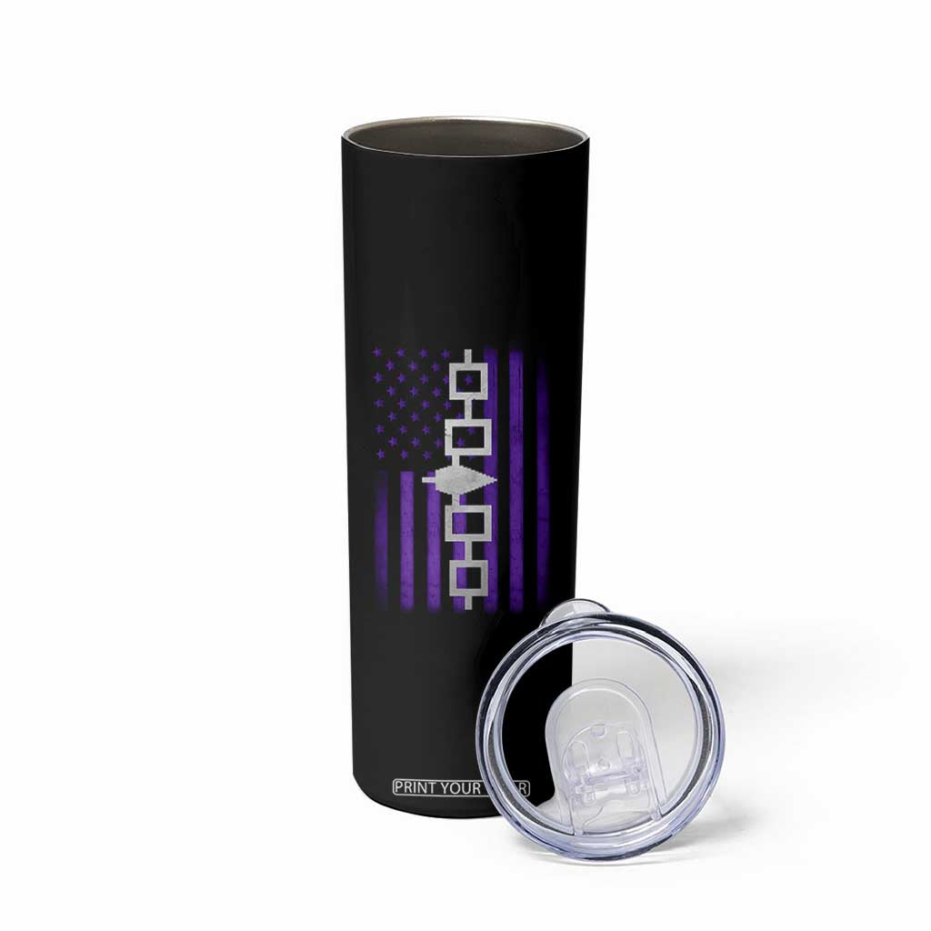 Haudenosaunee Iroquois Pride USA Flag Native American Skinny Tumbler TS11 Print Your Wear