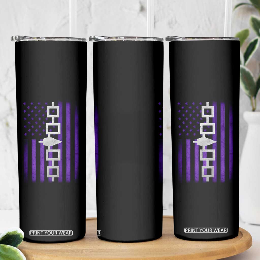 Haudenosaunee Iroquois Pride USA Flag Native American Skinny Tumbler TS11 Print Your Wear