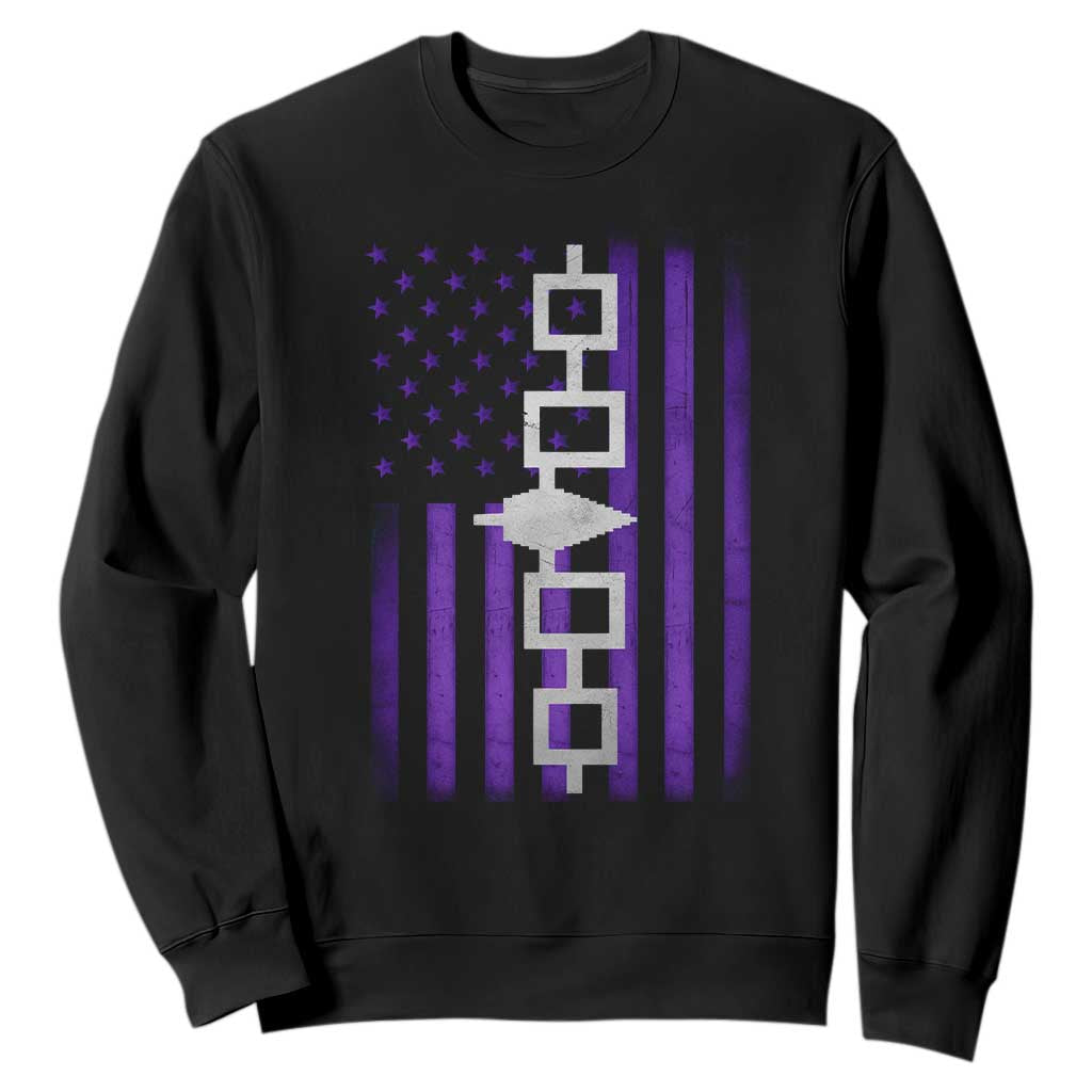 Haudenosaunee Iroquois Pride USA Flag Native American Sweatshirt TS11 Black Print Your Wear