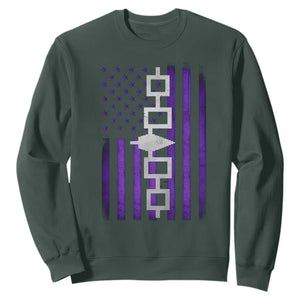 Haudenosaunee Iroquois Pride USA Flag Native American Sweatshirt TS11 Dark Forest Green Print Your Wear