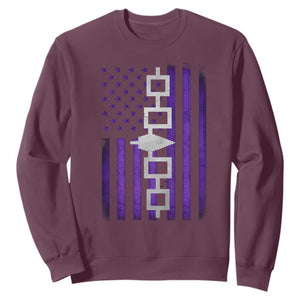 Haudenosaunee Iroquois Pride USA Flag Native American Sweatshirt TS11 Maroon Print Your Wear
