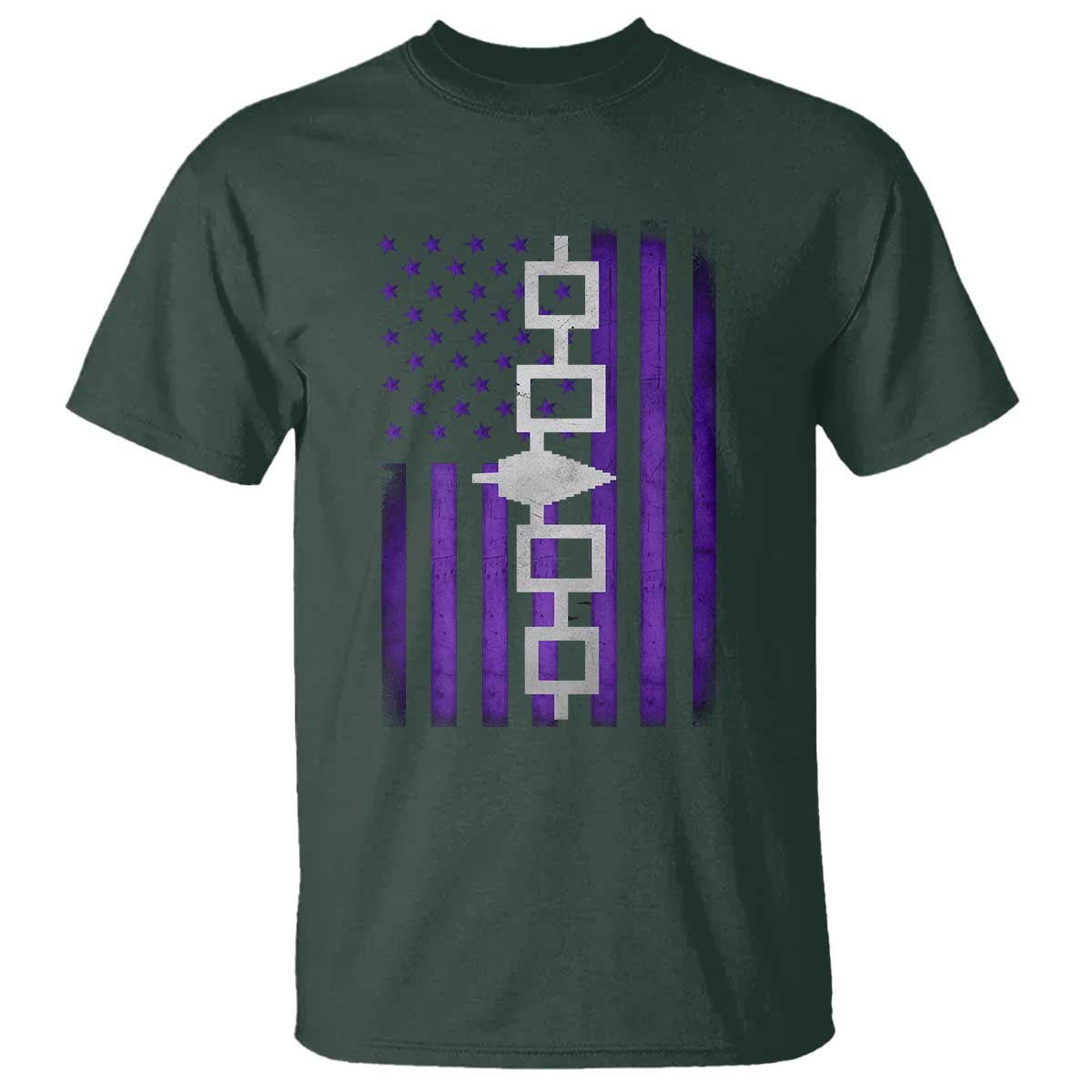 Haudenosaunee Iroquois Pride USA Flag Native American T Shirt TS11 Dark Forest Green Print Your Wear