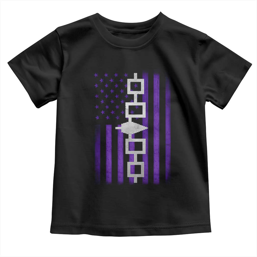 Haudenosaunee Iroquois Pride USA Flag Native American Toddler T Shirt TS11 Black Print Your Wear