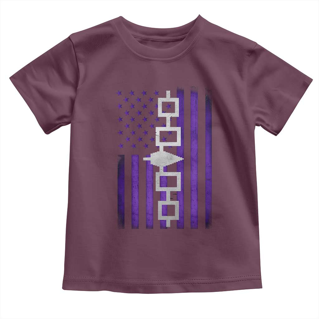 Haudenosaunee Iroquois Pride USA Flag Native American Toddler T Shirt TS11 Maroon Print Your Wear