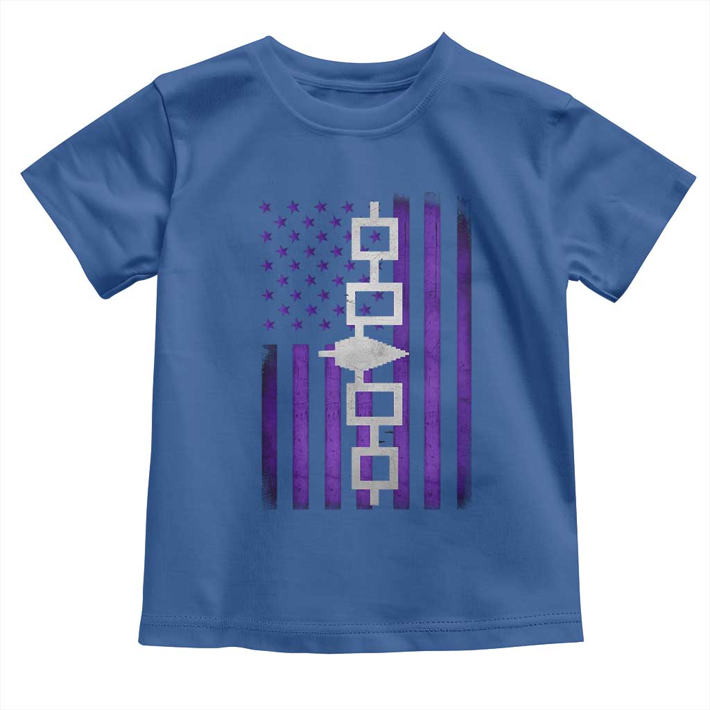 Haudenosaunee Iroquois Pride USA Flag Native American Toddler T Shirt TS11 Royal Blue Print Your Wear