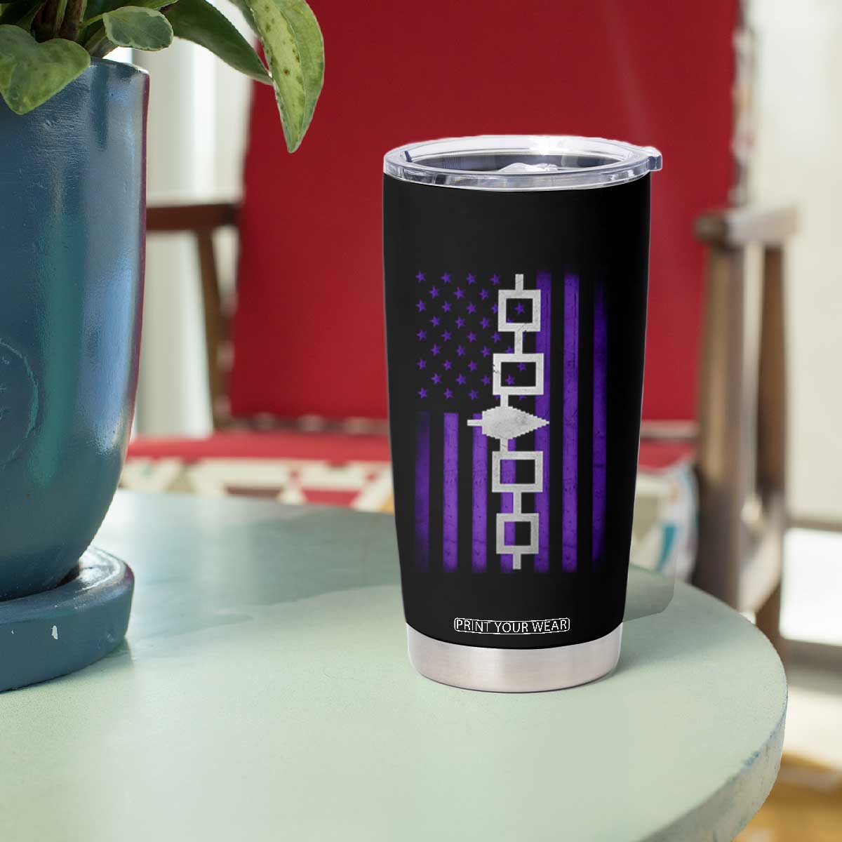 Haudenosaunee Iroquois Pride USA Flag Native American Tumbler Cup TS11 Print Your Wear