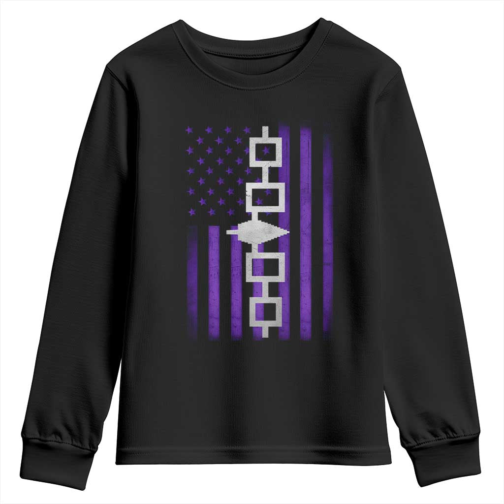 Haudenosaunee Iroquois Pride USA Flag Native American Youth Sweatshirt TS11 Black Print Your Wear