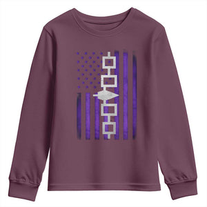Haudenosaunee Iroquois Pride USA Flag Native American Youth Sweatshirt TS11 Maroon Print Your Wear