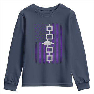Haudenosaunee Iroquois Pride USA Flag Native American Youth Sweatshirt TS11 Navy Print Your Wear