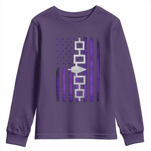 Haudenosaunee Iroquois Pride USA Flag Native American Youth Sweatshirt TS11 Purple Print Your Wear