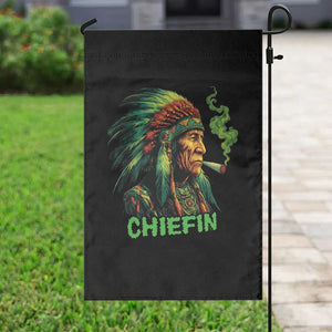 Funny Chiefin Weed Indian Native American Marijuana Garden Flag TS11 Print Your Wear