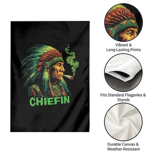 Funny Chiefin Weed Indian Native American Marijuana Garden Flag TS11 Print Your Wear