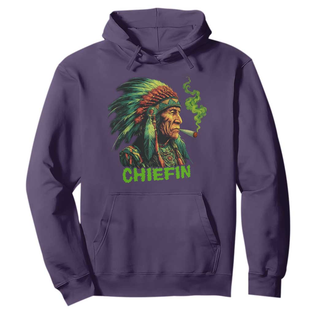 Funny Chiefin Weed Indian Native American Marijuana Hoodie TS11 Purple Print Your Wear