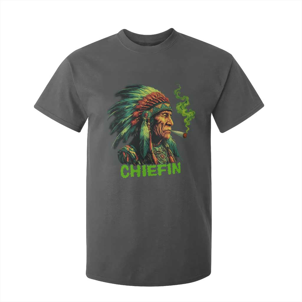 Funny Chiefin Weed Indian Native American Marijuana T Shirt For Kid TS11 Dark Heather Print Your Wear