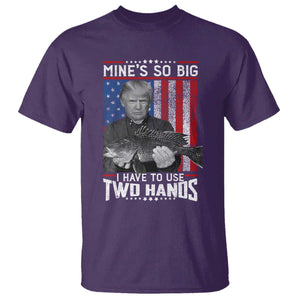 Funny Trump Fishing T Shirt Mines So Big I Have To Use Two Hands American Flag TS11 Purple Print Your Wear