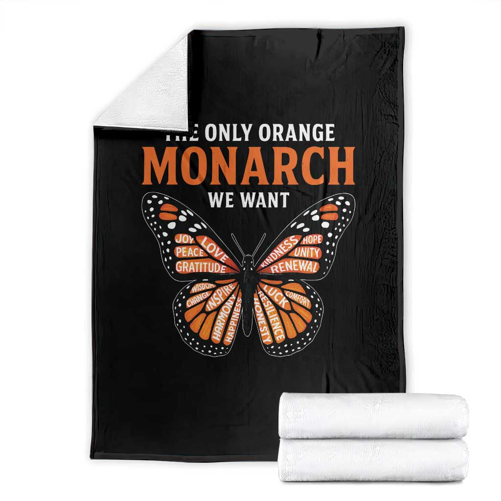 The Only Orange Monarch We Want Throw Blanket Monarch Butterfly TS11 Black Print Your Wear