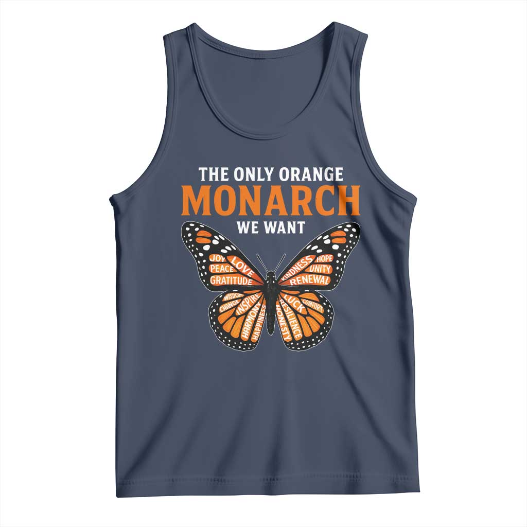 The Only Orange Monarch We Want Tank Top Monarch Butterfly TS11 Navy Print Your Wear