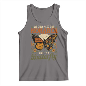 We Only Need One Monarch And Its A Butterfly Tank Top Retro Peace Sign Flowers TS11 Deep Heather Print Your Wear