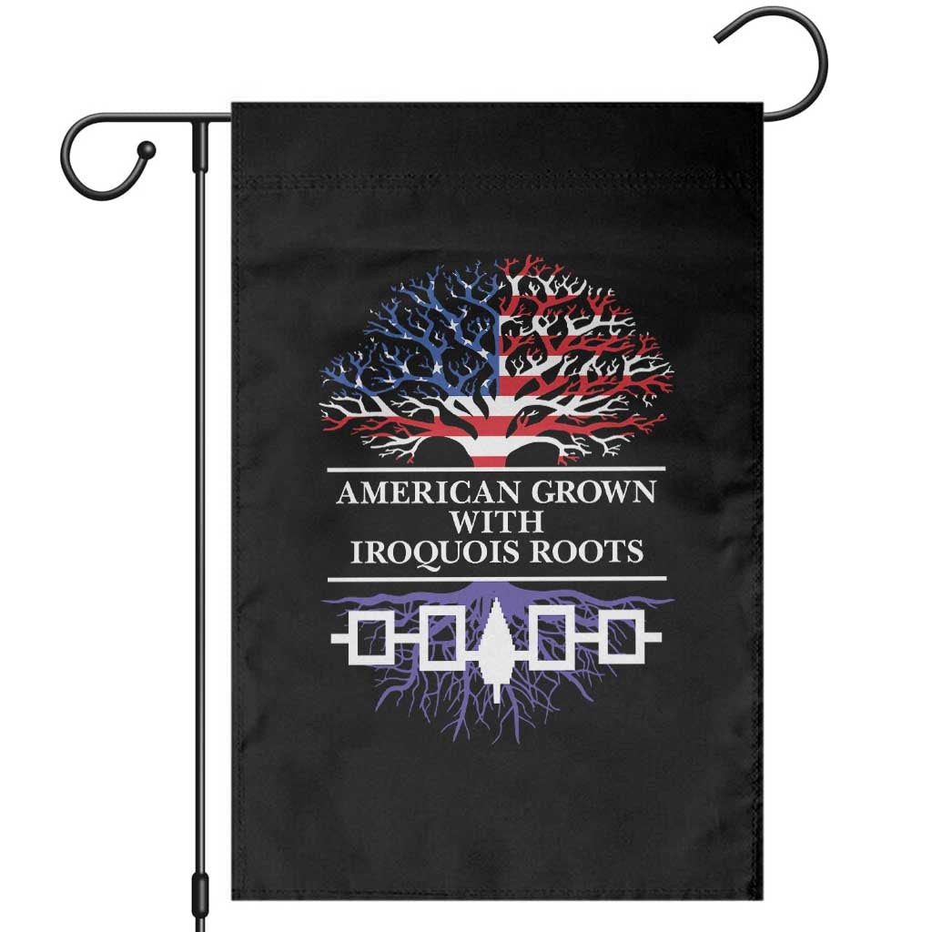 American Grown With Iroquois Roots Garden Flag Tree USA Flag TS11 Black Print Your Wear