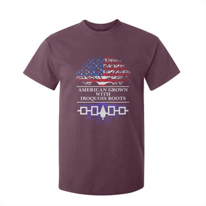 American Grown With Iroquois Roots T Shirt For Kid Tree USA Flag TS11 Maroon Print Your Wear