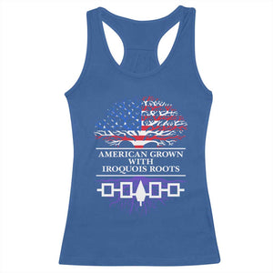 American Grown With Iroquois Roots Racerback Tank Top Tree USA Flag TS11 Royal Blue Print Your Wear