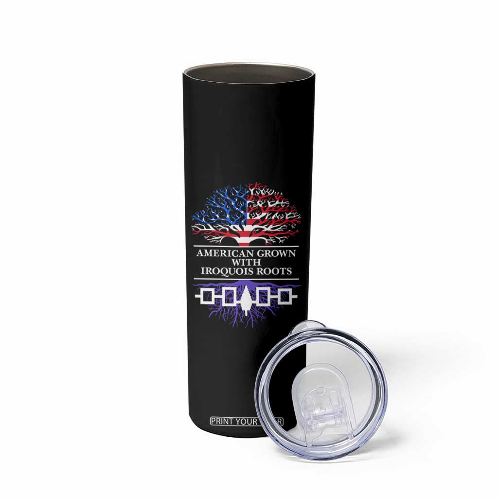 American Grown With Iroquois Roots Skinny Tumbler Tree USA Flag TS11 Print Your Wear