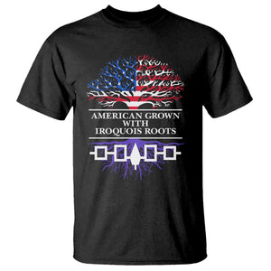 American Grown With Iroquois Roots T Shirt Tree USA Flag TS11 Black Print Your Wear