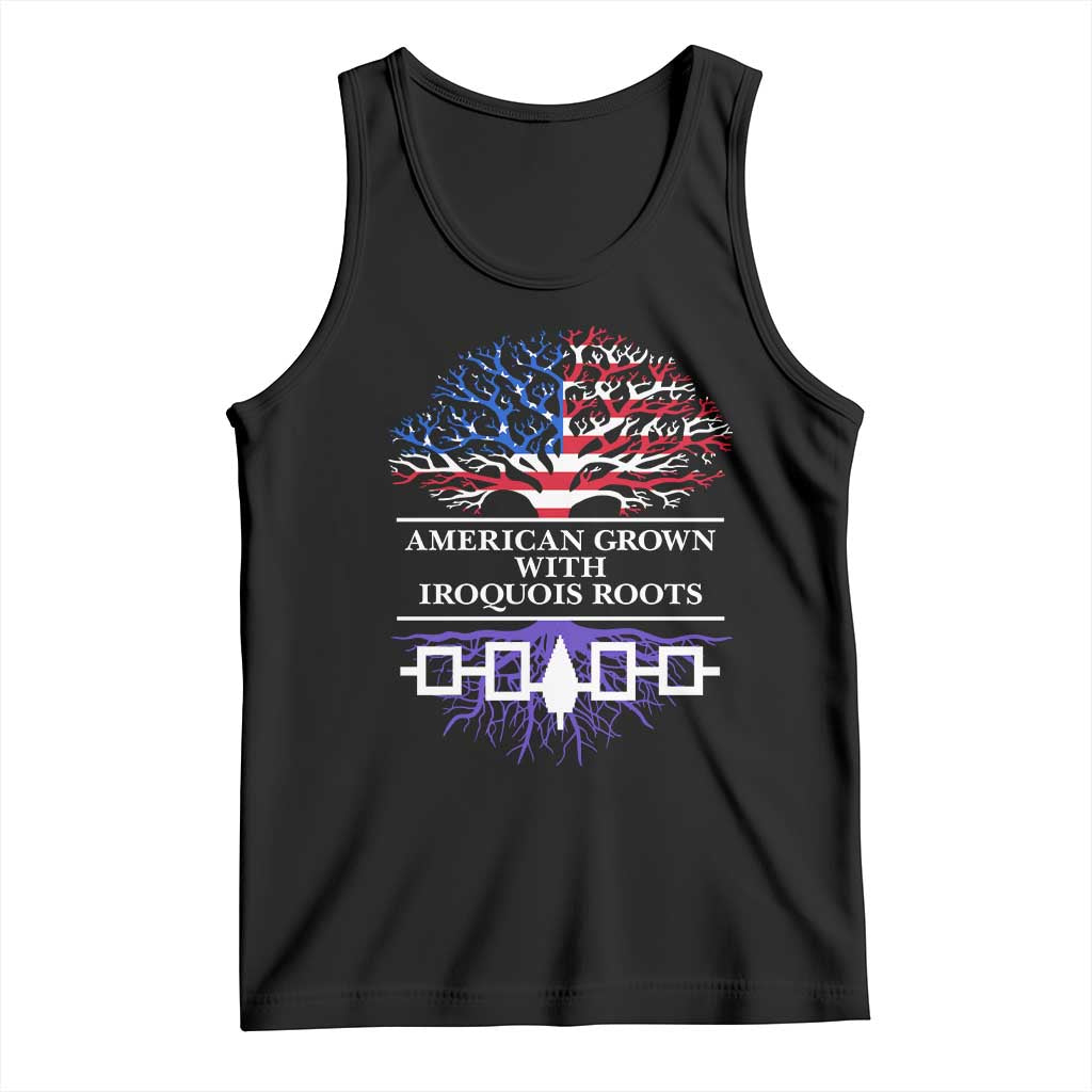 American Grown With Iroquois Roots Tank Top Tree USA Flag TS11 Black Print Your Wear