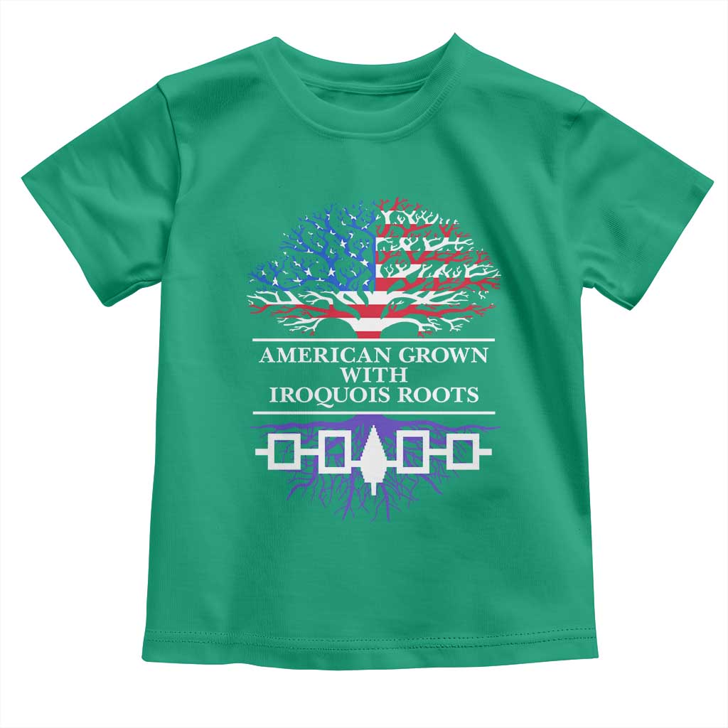 American Grown With Iroquois Roots Toddler T Shirt Tree USA Flag TS11 Irish Green Print Your Wear