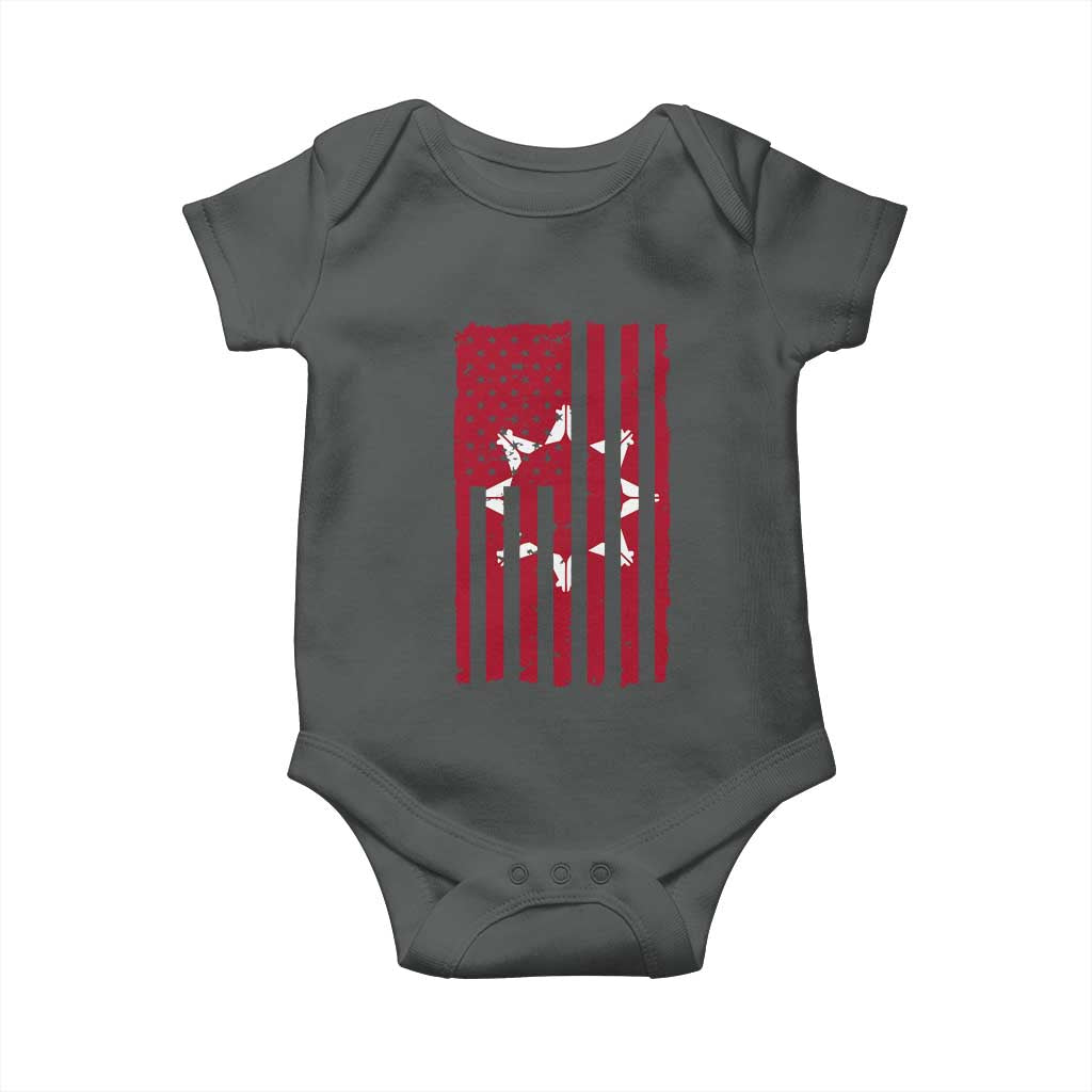 Oglala Lakota Sioux USA Flag Native American Baby Onesie TS11 Dark Heather Print Your Wear