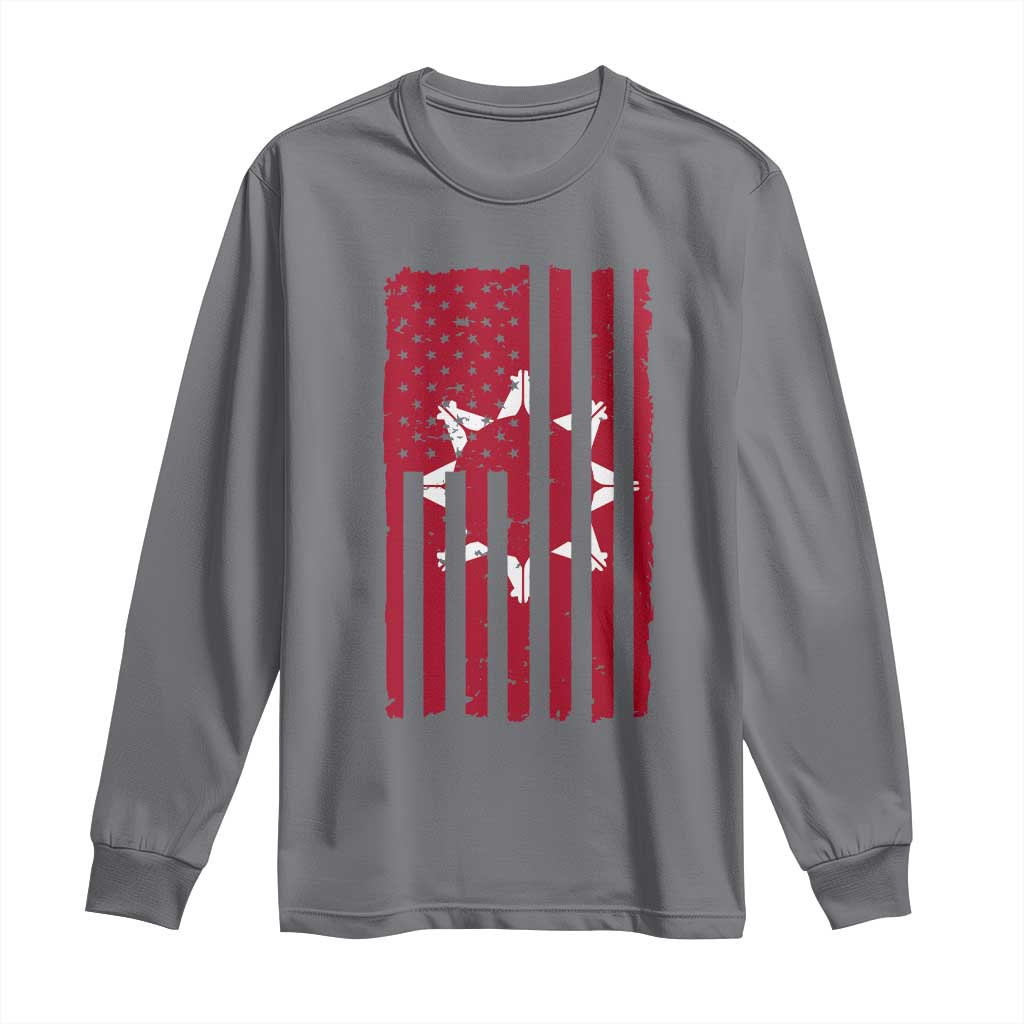 Oglala Lakota Sioux USA Flag Native American Long Sleeve Shirt TS11 Charcoal Print Your Wear