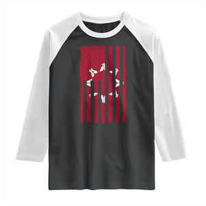 Oglala Lakota Sioux USA Flag Native American Raglan Shirt TS11 Black White Print Your Wear