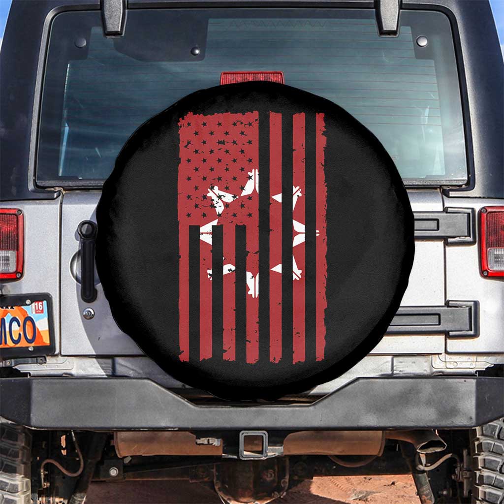Oglala Lakota Sioux USA Flag Native American Spare Tire Cover TS11 No hole Black Print Your Wear