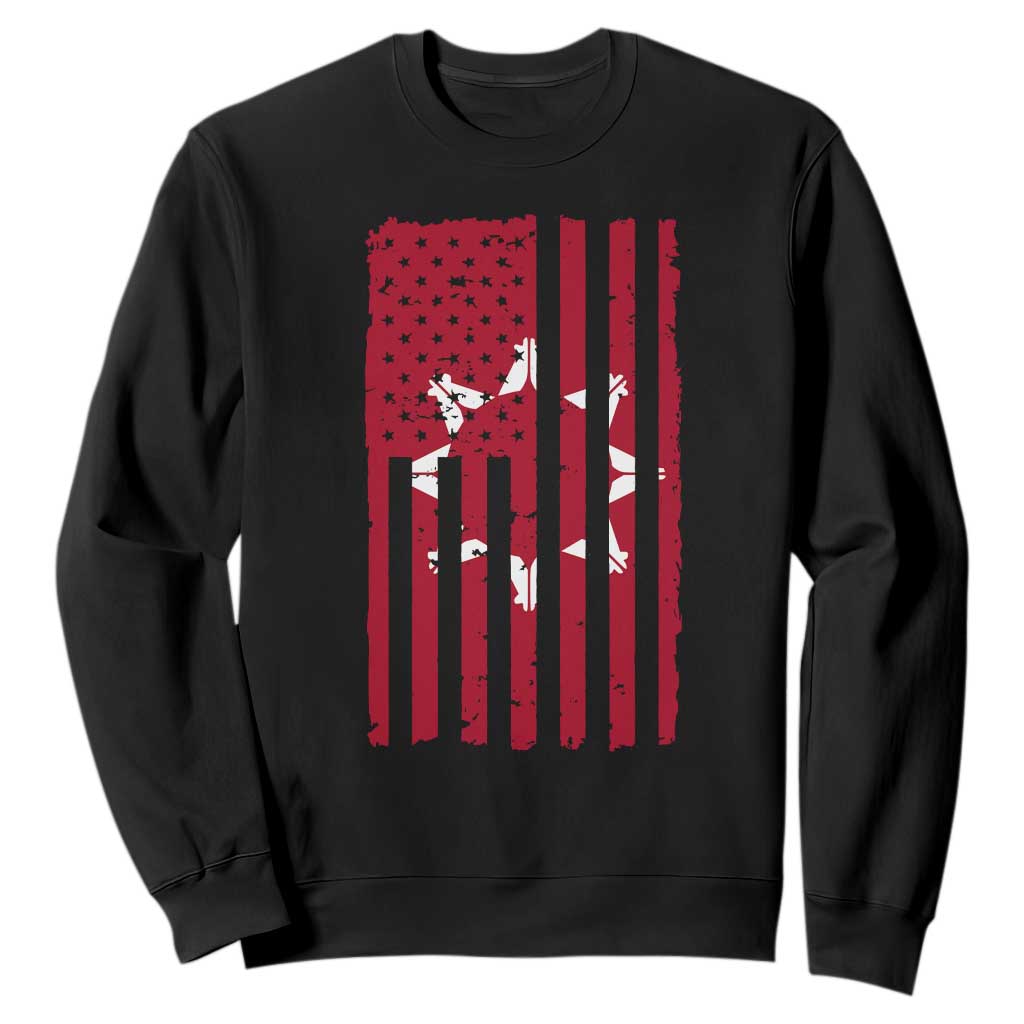 Oglala Lakota Sioux USA Flag Native American Sweatshirt TS11 Black Print Your Wear
