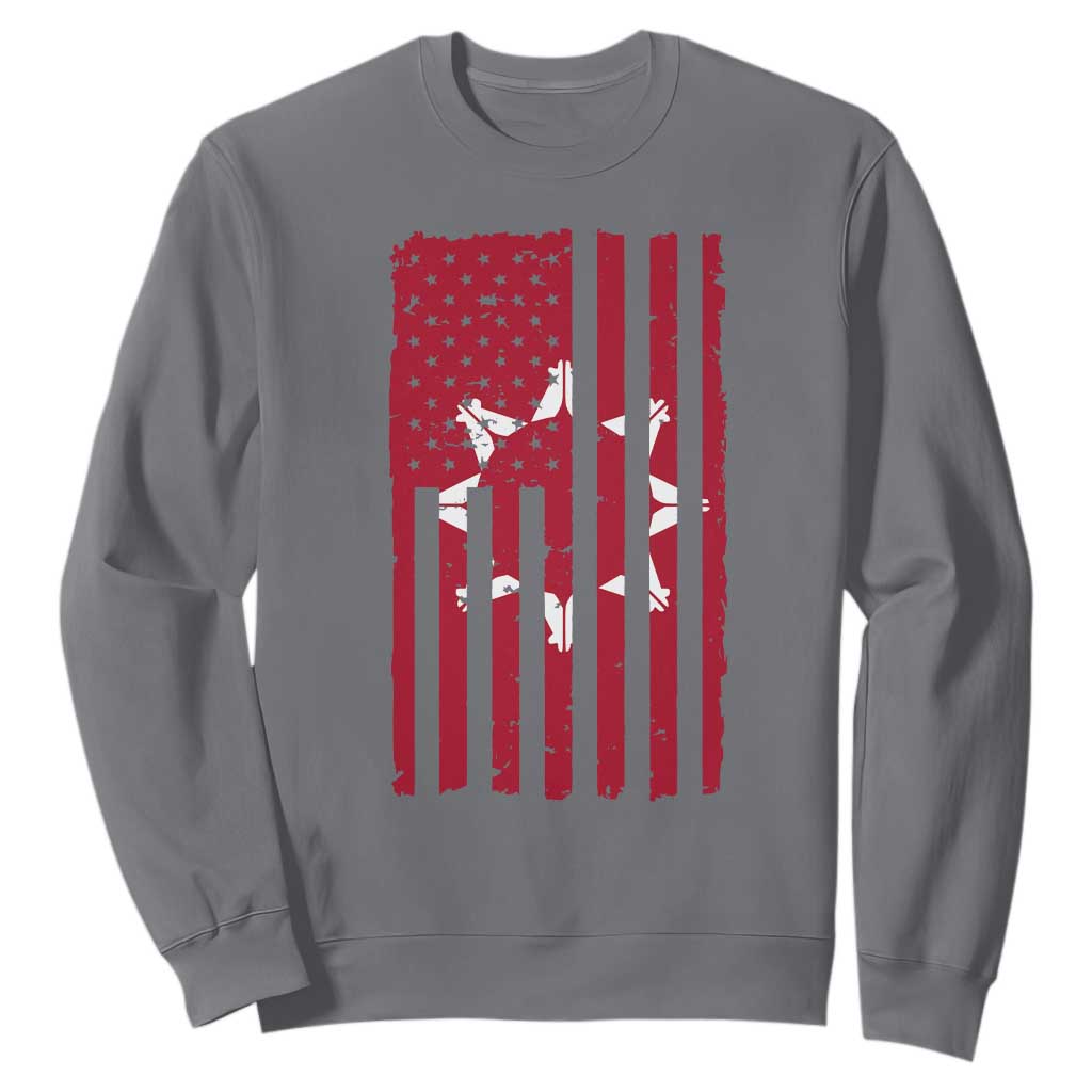 Oglala Lakota Sioux USA Flag Native American Sweatshirt TS11 Charcoal Print Your Wear