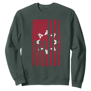 Oglala Lakota Sioux USA Flag Native American Sweatshirt TS11 Dark Forest Green Print Your Wear