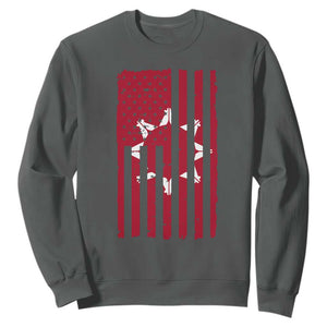 Oglala Lakota Sioux USA Flag Native American Sweatshirt TS11 Dark Heather Print Your Wear