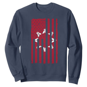 Oglala Lakota Sioux USA Flag Native American Sweatshirt TS11 Navy Print Your Wear