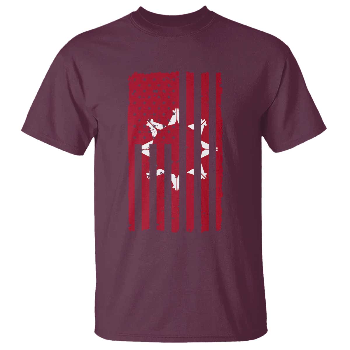 Oglala Lakota Sioux USA Flag Native American T Shirt TS11 Maroon Print Your Wear