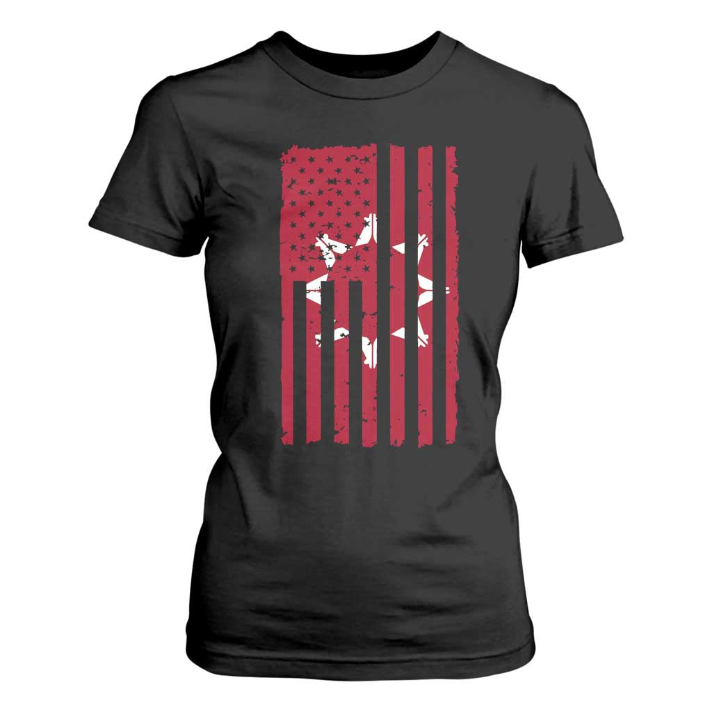 Oglala Lakota Sioux USA Flag Native American T Shirt For Women TS11 Black Print Your Wear