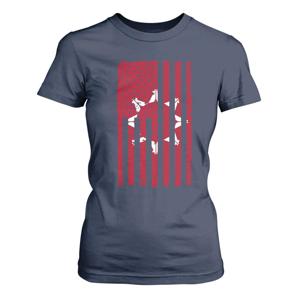 Oglala Lakota Sioux USA Flag Native American T Shirt For Women TS11 Navy Print Your Wear