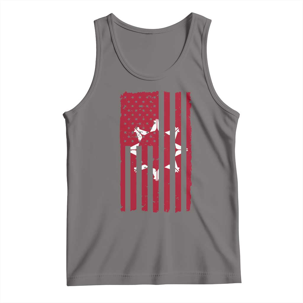 Oglala Lakota Sioux USA Flag Native American Tank Top TS11 Deep Heather Print Your Wear