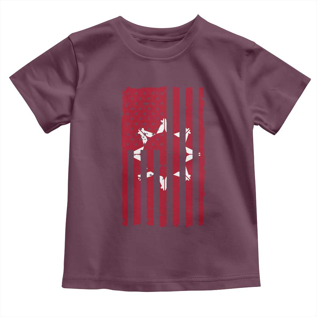 Oglala Lakota Sioux USA Flag Native American Toddler T Shirt TS11 Maroon Print Your Wear